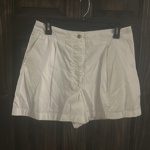 NWT Michael Michael Kors Shorts White 100% Cotton Poplin Summer High Rise - Picture 4 of 12